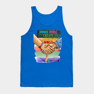 Unique minds shine: advocate, educate, support autism awareness Tank Top